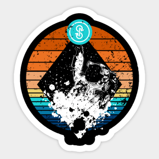 YFI DeFi Crypto Yearn Finance Astronaut Distressed Vintage Sunset Sticker